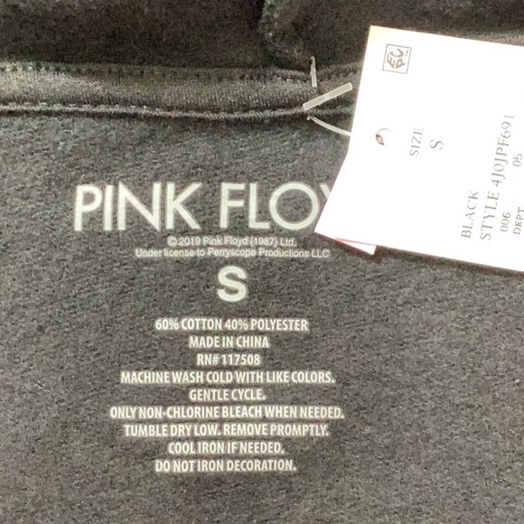 PINK FLOYD The Dark Side Of The Moon 2019 Cropped Black Hoodie - Picture 6 of 8